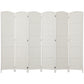 6ft Folding Room Divider, 6 Panel Wall Partition with Wooden Frame for Bedroom, Home Office, White