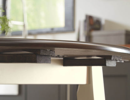 Woodanville - Cream / Brown - Round DRM Drop Leaf Table - Forward Furniture