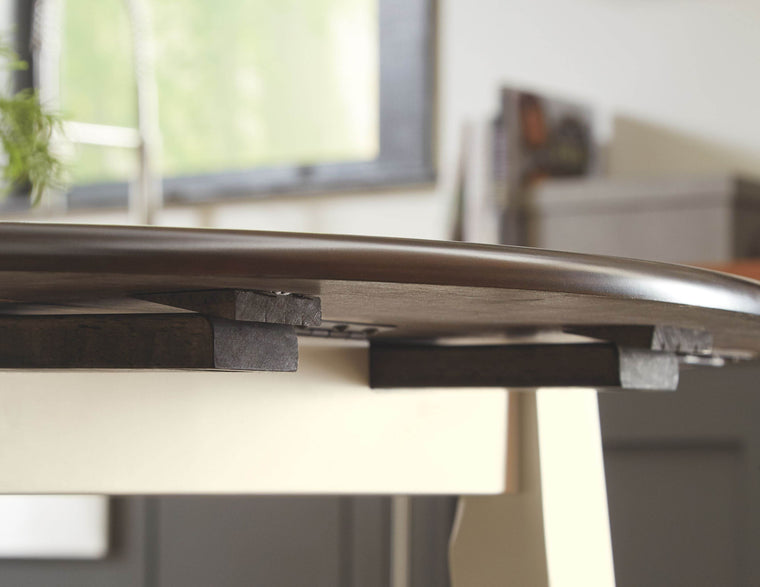 Woodanville - Cream / Brown - Round DRM Drop Leaf Table - Forward Furniture