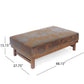 Large Square Ottoman Coffee Table with Plush Cushion Top, Versatile Bench for Living Room or Bedroom, 48'' L x 27.5'' W x 15'' H, Brown