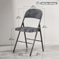 4 Pack Folding Chairs with Padded Seats, Velvet Portable Party Chairs with Steel Frame, Dark Grey