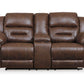 Stoneland - Chocolate - Dbl Power Reclining Loveseat With Console - Faux Leather