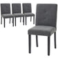 Modern Dining Chairs Set of 4, Kitchen Chairs with Rubberwood Legs and Padded Seat, Dark Grey