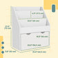 Kids Bookshelf with 3 Tier Display Shelves, Drawer for Nursery, White