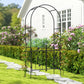 7ft Steel Garden Arch with Gate, Garden Arbor Trellis for Climbing Plants, Roses, Vines, Wedding Arch for Outdoor, Garden, Lawn, Backyard, Black