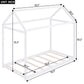 Twin Size Wooden House Bed with Pine Wood and MDF Construction, Bed Frame Perfect for Easy Assembly, 78.5" L x 42.5" W x 70.5" H, White