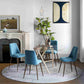 Upholstered Dining Chairs Set of 4, Velvet Accent Chair with Back and Wood-grain Steel Leg for Kitchen, Blue