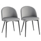 Velvet Mid-Back Dining Chairs Set of 2 - Grey