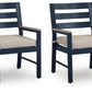 East Beach - Arm Chair With Cushion (Set of 2) - Blue