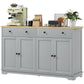 Sideboard Buffet Cabinet with Drawers - Grey
