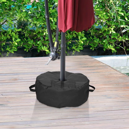 19" Black Round Sand Bag Umbrella Base, Up to 88lb
