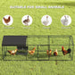 Large Metal Chicken Coop, Chicken Run with Waterproof & Anti-UV Cover for 3-5 Poultry, Outdoor Poultry Cage Rabbit Hutch