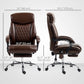 6-Point Massage Office Chair with Footrest - Dark Brown