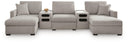 5 Pc. Double Chaise Sectional With Audio Consoles
