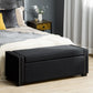 Upholstered Flip Top Storage Bench Fabric Ottoman for Bedroom, Living room, Dark Grey