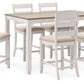 Skempton - White / Light Brown - Counter Height Dining Table And Bar Stools (Set of 7)