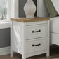 Kerisden - Two Drawer Night Stand - White / Brown