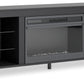 Cayberry - Black - TV Stand With Fireplace