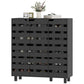 Shoe Cabinet, 20 Pair Shoe Storage Cabinet with Hollowed-Out Doors, Black