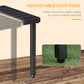 Outdoor Side Table, Patio End Table with Umbrella Hole, Small Coffee Table with Steel Frame for Balcony, Black