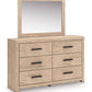 Sanginlane - Tan - Dresser and Mirror