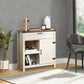 Barn Door Buffet Sideboard Cabinet - White