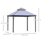 10' x 10' 2-Tier Outdoor Gazebo Canopy with Polycarbonate Roof, Curtains and Netting, for Garden, Deck, Beige