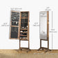 Lockable Mirror Jewelry Cabinet, Full-Length Mirror and Jewellery Storage with 3 Adjustable Angles, Rustic Brown