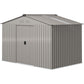 9.1' x 6.4' x 6.3' Garden Storage Shed w/ Foundation Kit Metal Tool Storage House w/ Double Doors Grey