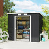 7 x 4ft Galvanised Steel Garden Shed, with Foundation Kit - Dark Grey