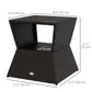 Outdoor Patio Rattan Wicker Coffee Table Garden End Tea Table Bistro Side Table w/ Umbrella Hole, Dark Coffee