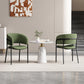 Modern Corduroy Side Chair with Ergonomic Curved Back, Minimalist Lounge Chair for Living Room, 30.5" L x 21.5" W x 19.5" H, Green