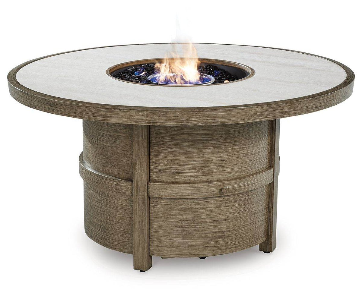 Rainier Ranch - Beige - Round Fire Pit Table - Forward Furniture