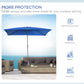 6.5x10ft Patio Umbrella, Rectangle Market Umbrella with Aluminum Frame and Crank Handle, Garden Parasol Outdoor Sunshade Canopy, Dark Blue
