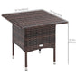20" Patio Wicker Coffee Table, Outdoor Coffee Table with Plastic Board Underneath the Woven Tabletop for Patio, Garden, Balcony, Mixed Brown