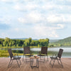 Outdoor Wicker Dining Chair Set of 4, Rattan Foldable Chair with Steel Frame for Garden, Backyard, Porch, Brown