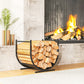 Firewood Rack Outdoor, 17 Inch Heavy Duty Log Holder for Indoor Fireplace Storage, Outdoor Curved Fire Wood Organizer