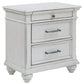 Kanwyn - Whitewash - Three Drawer Night Stand