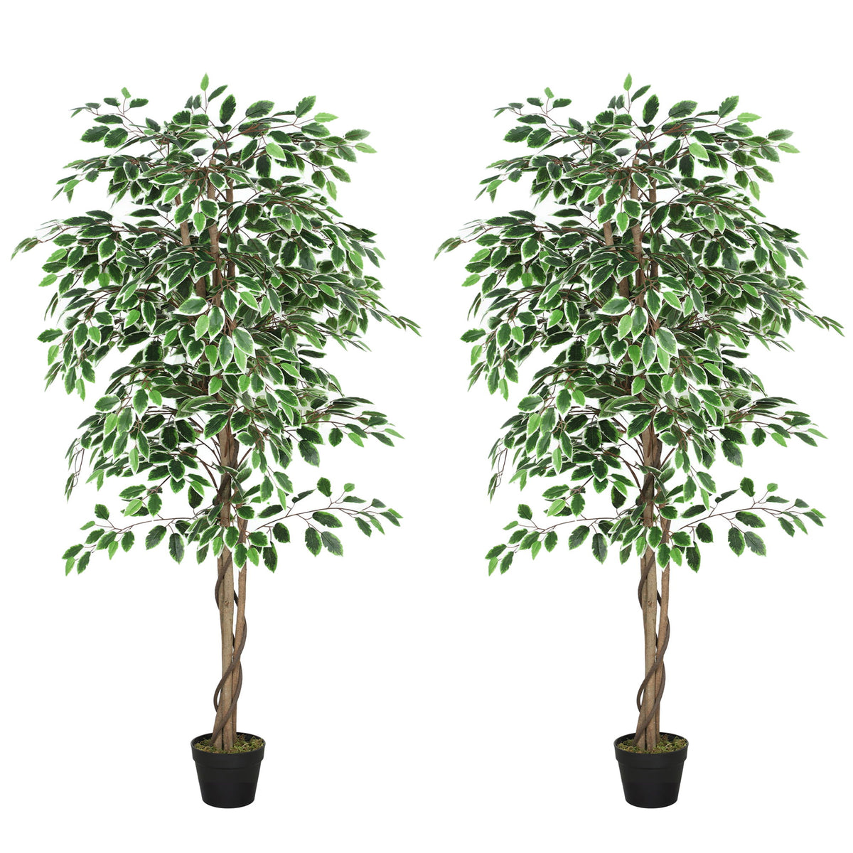 5.3 FT Artificial Tree, Indoor Fake Ficus with Pot, for Home Office Living Room Decor
