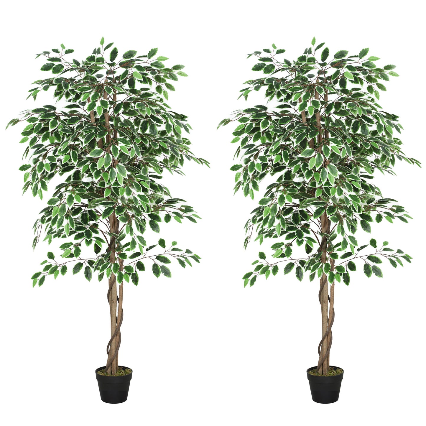 5.3 FT Artificial Tree, Indoor Fake Ficus with Pot, for Home Office Living Room Decor