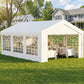 20'x13' Heavy Duty Event Tent Gazebo Portable Sun Shelter with Sidewalls White