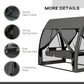 3-Seater Outdoor Swing Chair Chaise Lounger Bed Garden Hammock with Steel Stand, Canopy Netting Walls, Dark Grey