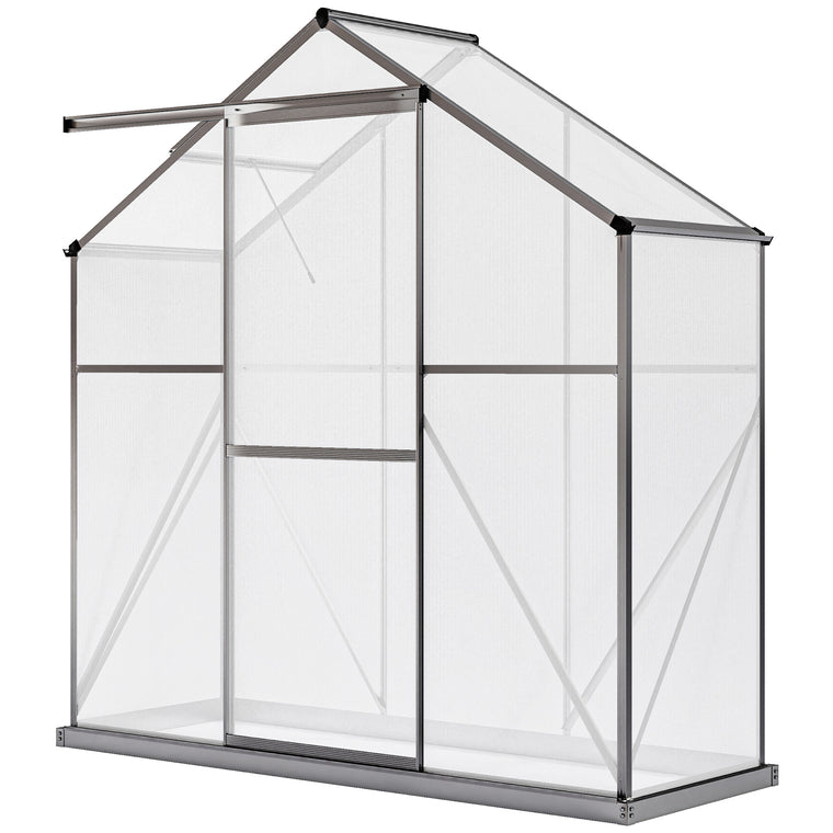 6' x 2.5' Polycarbonate Greenhouse with Sliding Door & Vent