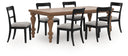 7 Pc. Table, 6 Upholstered Black Chairs