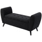 Upholstered Storage Bench with Arms, Modern Ottoman Bench for Bedroom, Entryway, and Living Room, Black