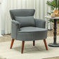 Upholstered Accent Chair with Lumbar Pillow - Grey