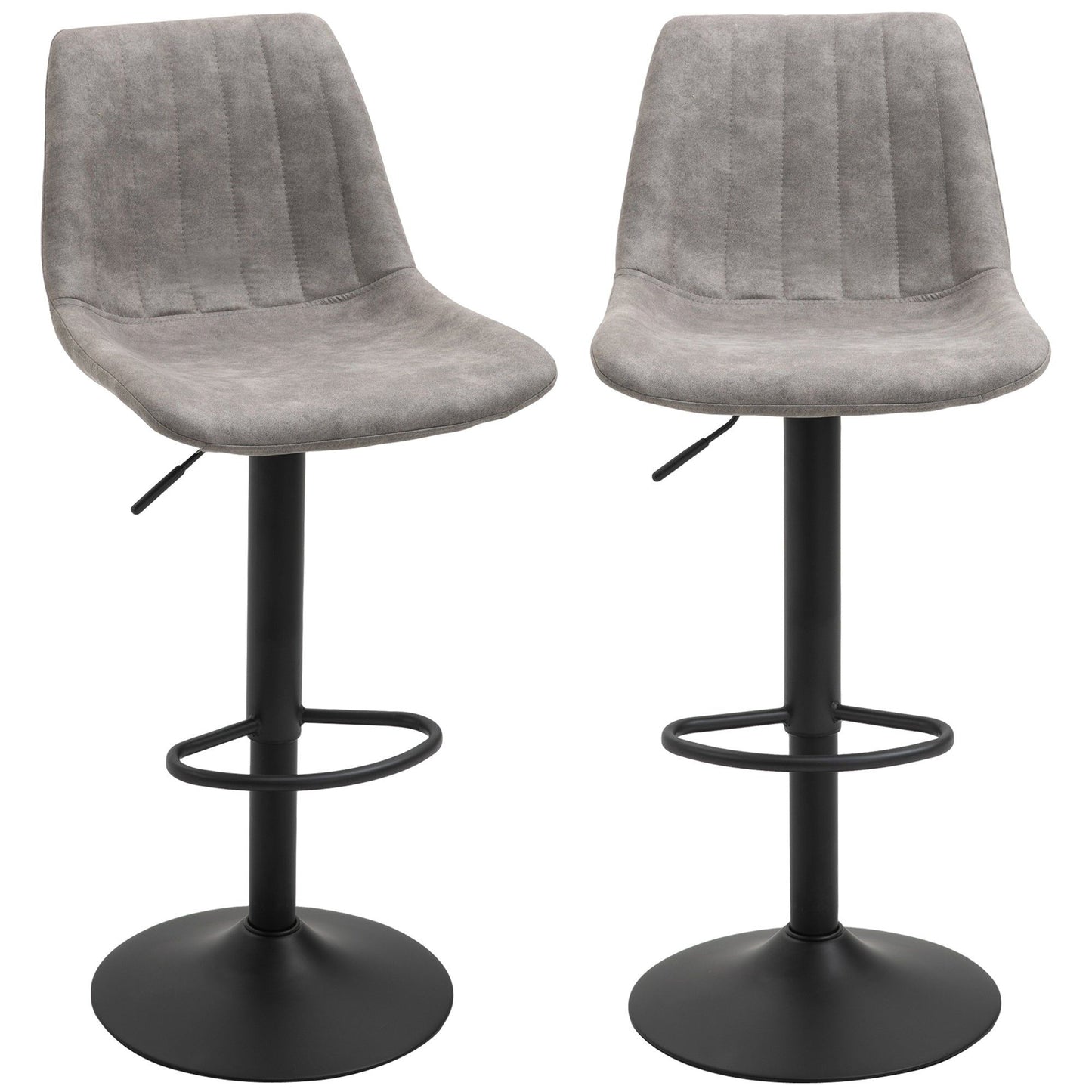 Adjustable Swivel Bar Stools Set of 2 - Grey