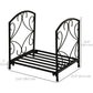 16" Heavy Duty Metal Fireplace Log Holder, Firewood Rack Outdoor for Fireplace Storage, Black