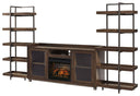 4 Pc. Entertainment Center, 70" TV Stand with Faux Firebrick Fireplace Insert