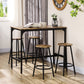 5-Piece Bar Table Set for 4, Industrial Counter Height Bar Table and Chairs for Kitchen, Dining Room, Rustic Brown